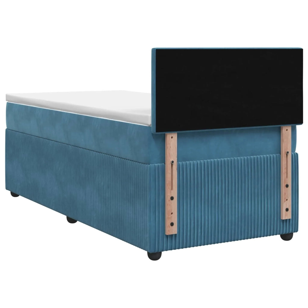 Letto box spring con materasso Blu 80 x 200 cm Velluto 3453039