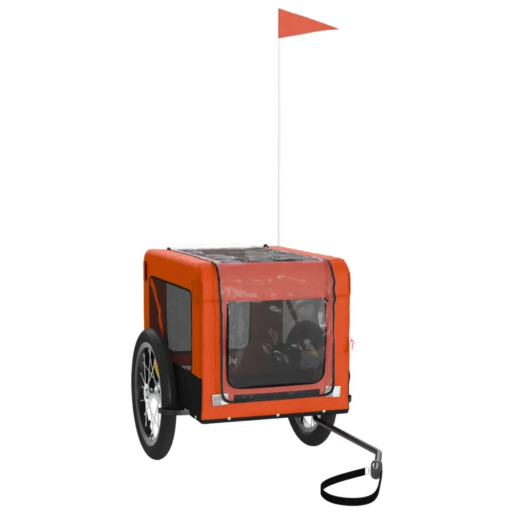Rimorchio da Bici per Animali Arancione e Nero Oxford e Ferro 93914