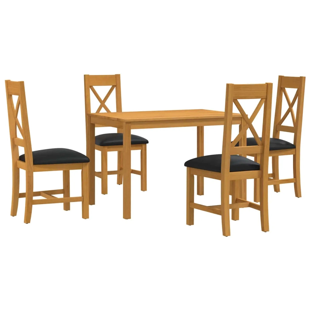 Set da pranzo 5 pz Nero Legno di Quercia Massello 3430252