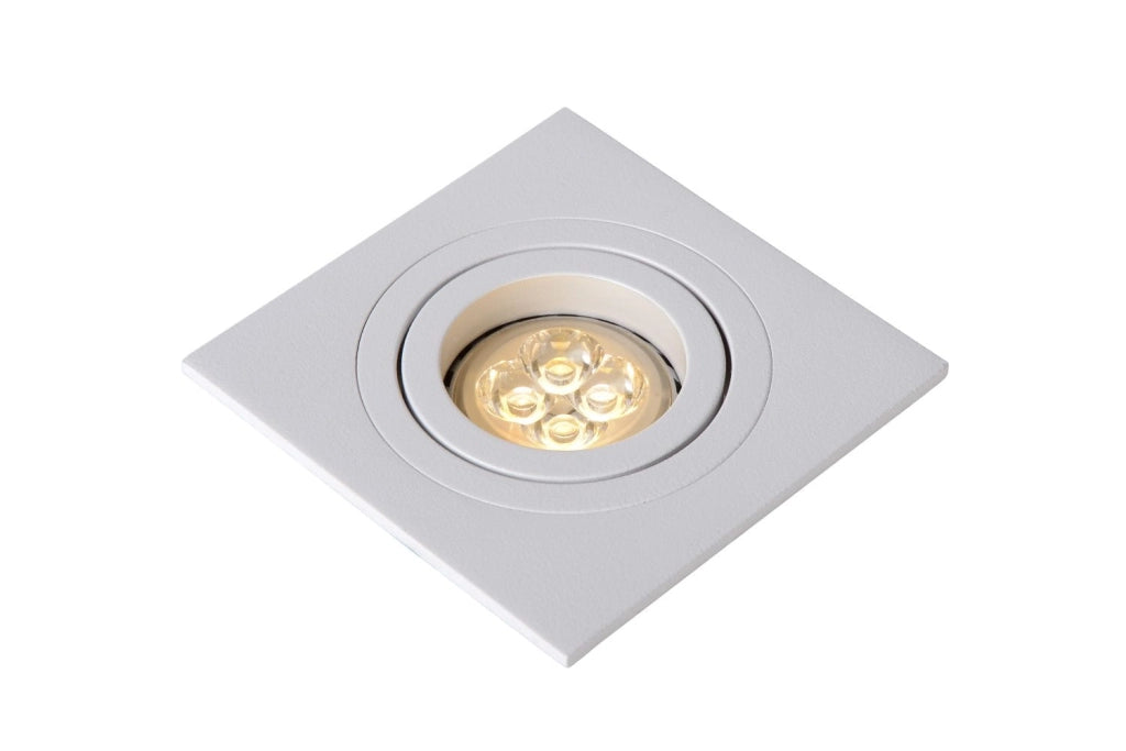 Faretto incasso soffitto Lucide Tube GU10 bianco quadrato
