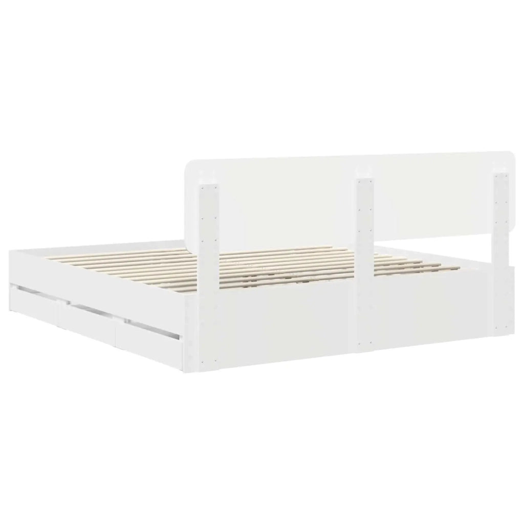 Struttura del letto Bianco 200 x 200 cm Legno ingegnerizzato