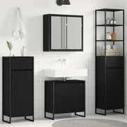 Set di mobili per il bagno Rovere Nero Legno multistrato