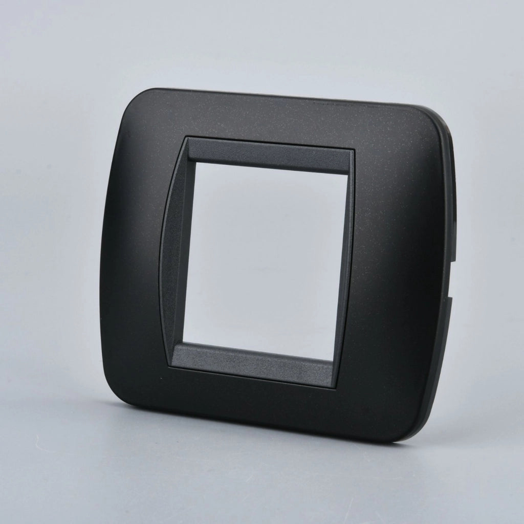 Placca Plastica Ovale MBL 2M Nero Compatibile Bticino Living