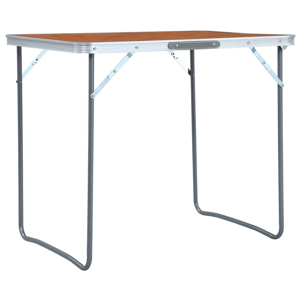Tavolo da Campeggio Pieghevole con Telaio in Metallo 80x60 cm CFW5803354