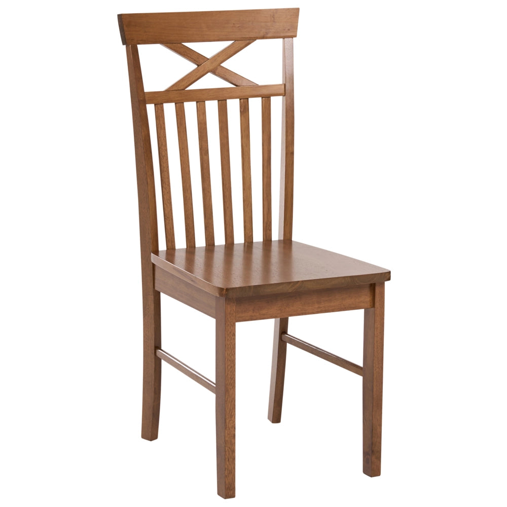 Set di 2 sedie da pranzo marrone con legno chiaro in stile tradizionale