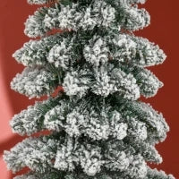 Albero di Natale Innevato a 2 Sezioni con 395 Rami in Metallo e Plastica, 46x46x180cm, Verde