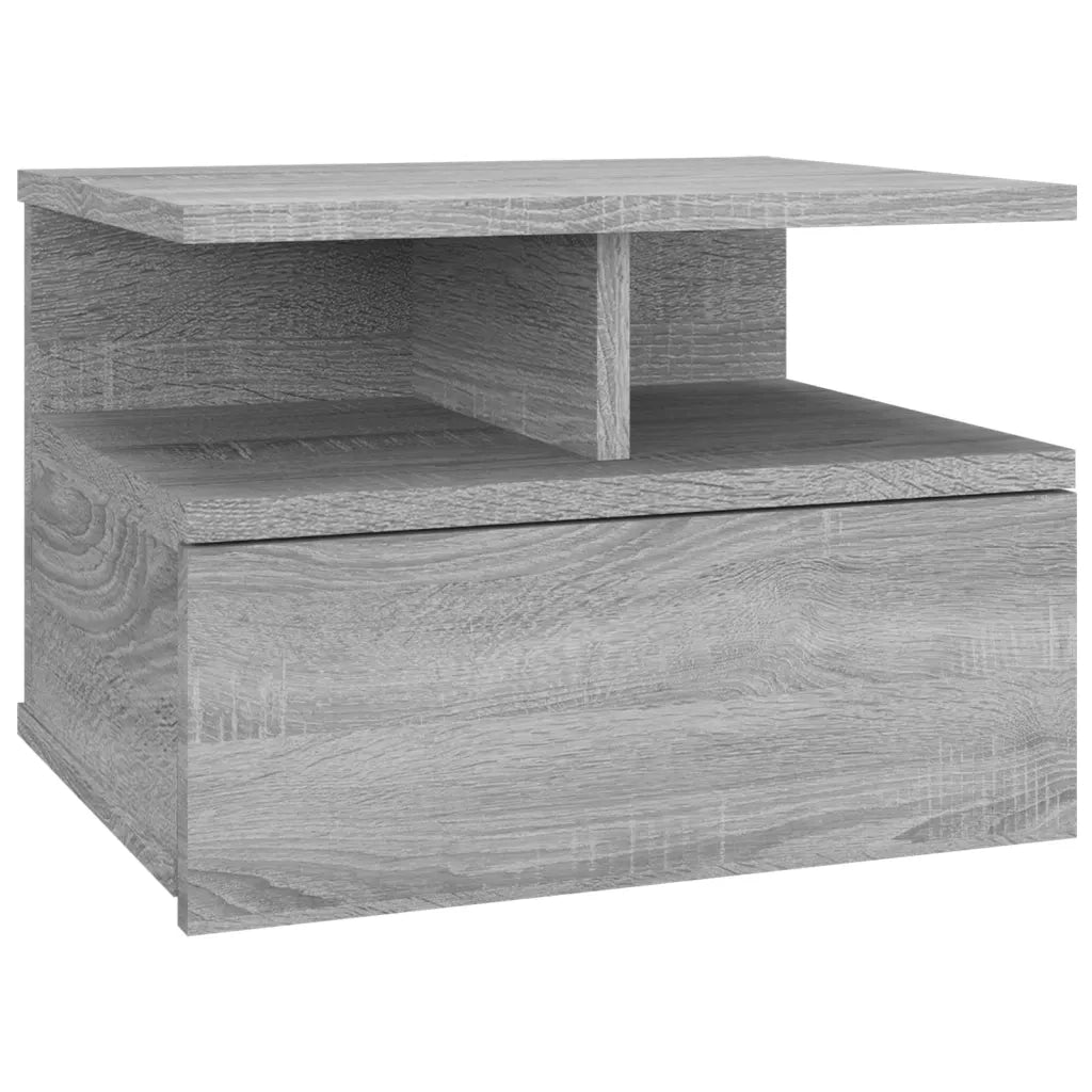 Comodino Pensile Grigio Sonoma 40x31x27cm in Legno Multistrato cod mxl 31123