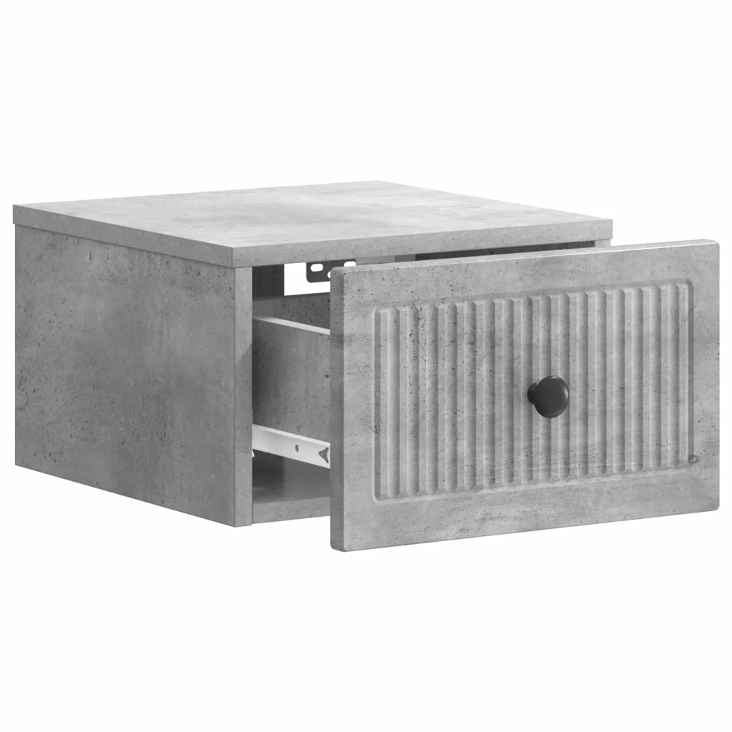 Mobiletto da notte a muro 2 pz Grigio Cemento 33 x 34,5 x 20 cm 897922