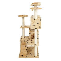 Albero tiragraffi per gatti beige con zampe 130 cm Albero per arrampicarsi Tiragraffi Gatto