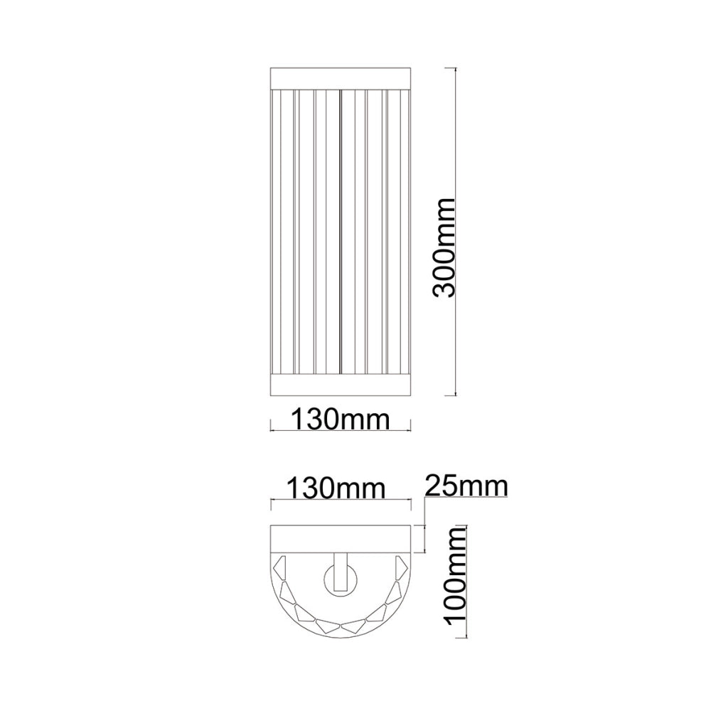 Applique Vetro verticale glamour cromo 1xE14 10W Light Prestige