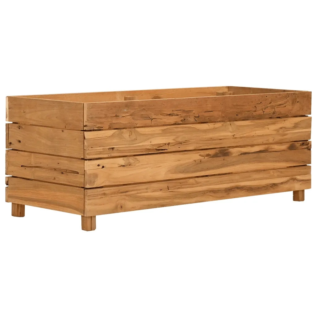 Letto Rialzato 100x40x38 cm Legno di Teak di Recupero e Acciaio 47422