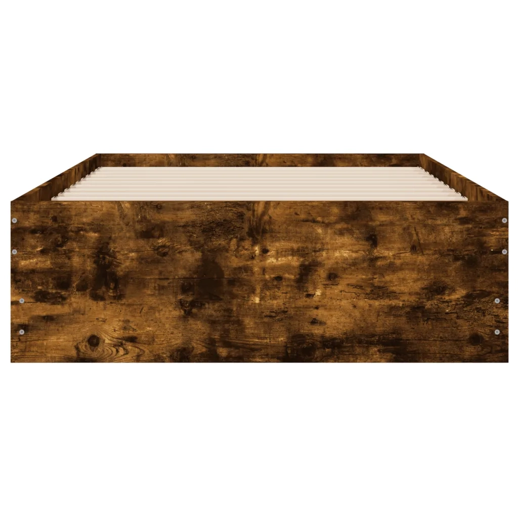 Giroletto con Cassetti-Struttura Letto con contenitore Rovere Fumo 75x190 cm Legno Multistrato 841049