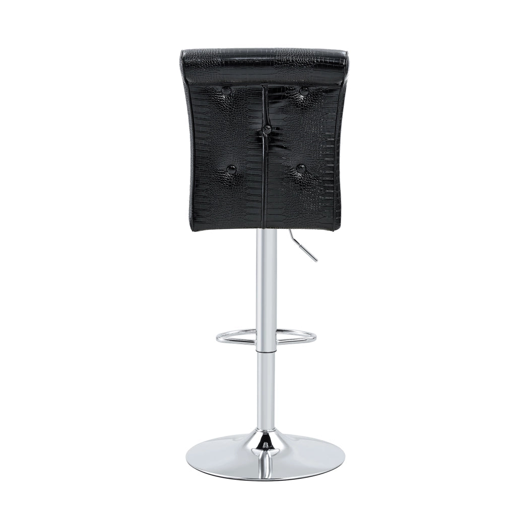 Sedie da Bar Vintage Set 4 Pezzi ¨C MINIMAL ¨C Similpelle Nera con Design a Cristallo