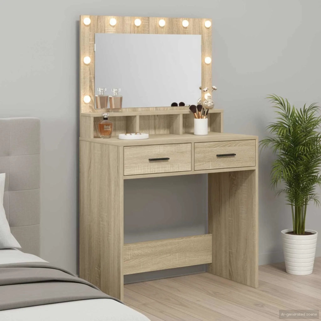 Tavolo da Trucco con cassetto Rovere Sonoma 79 x 41 x 135 cm