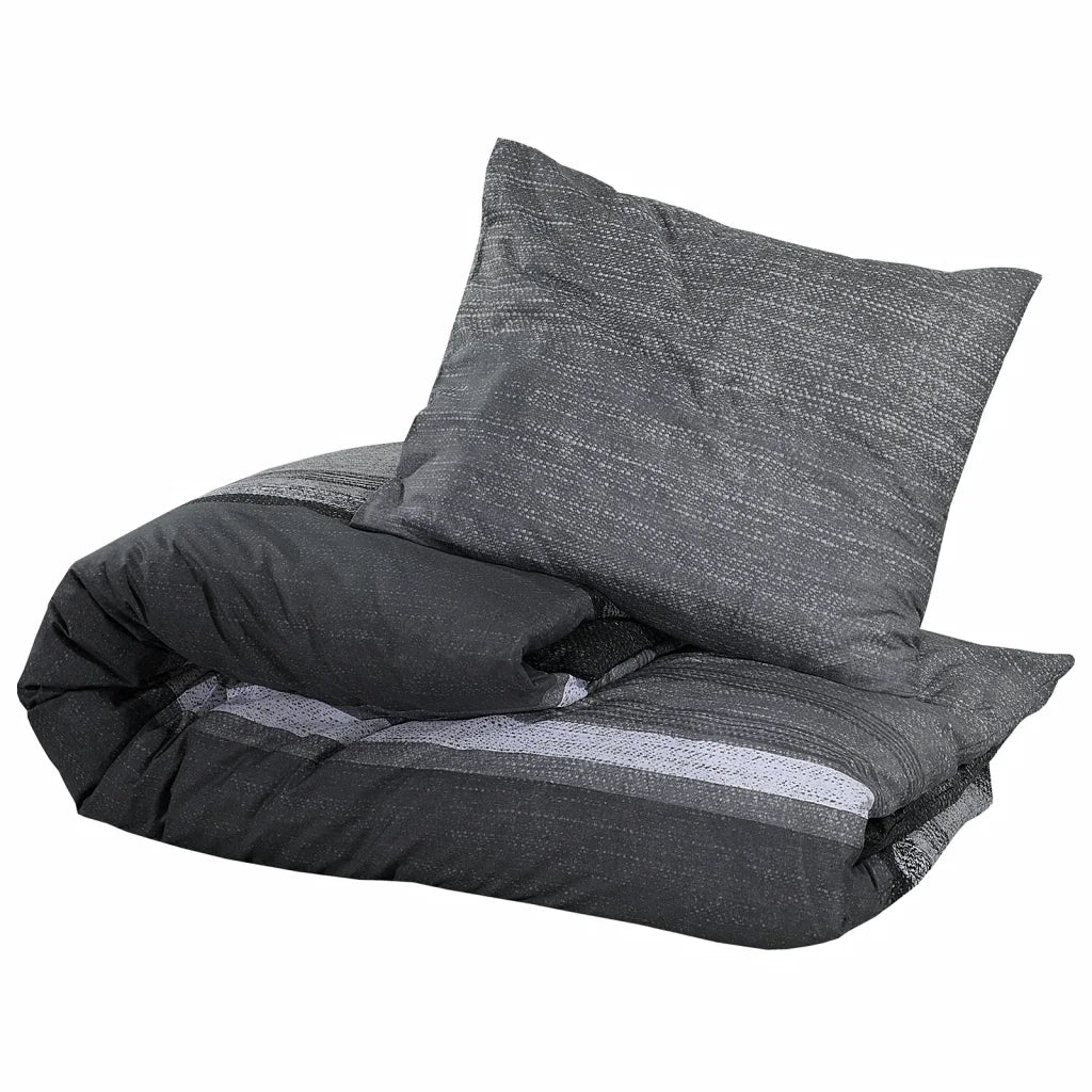Set Copripiumino Grigio Scuro 135x200 cm in Cotone 136484