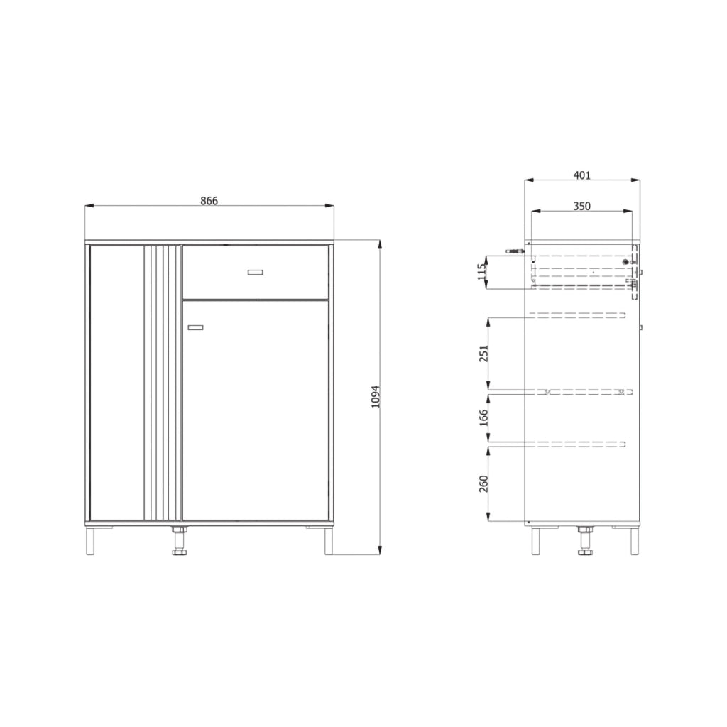Hanga, Mobile da Ingresso un Cassetto, 87x40x110h cm Marrone Rovere Nodi