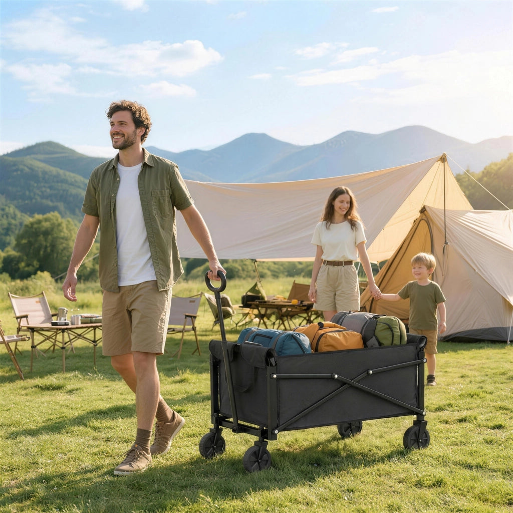 Carrello da giardino pieghevole 80L ¨C zephmum ¨C nero