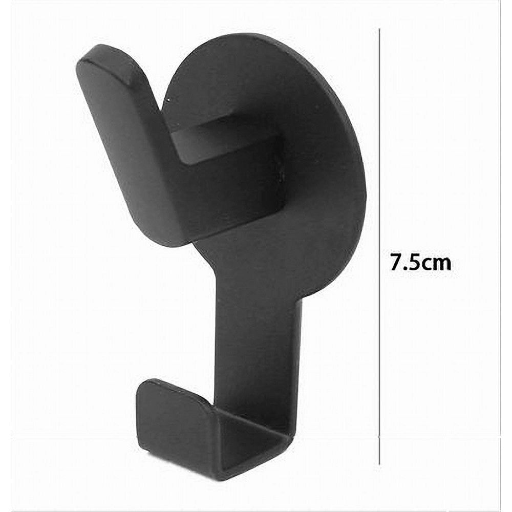 Trade Shop - Appendino Gancio 2 Posti Porta Asciugamano Bagno Casa Cucina Nero 7.5 Cm 59735 -