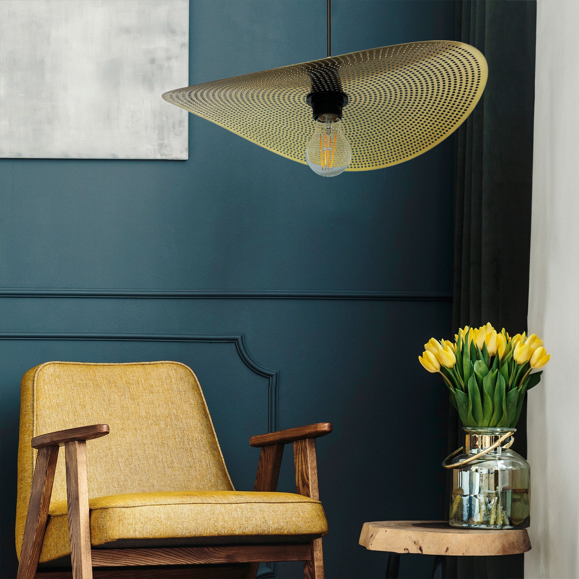 Lampada Da Soffitto APP1470-1CP Black/old Gold