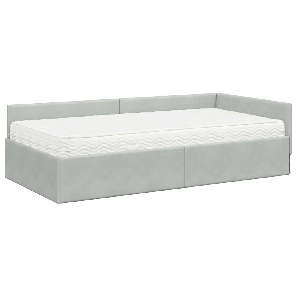 Struttura Letto Angolare con Materasso 2 pcs Grigio chiaro 3393624