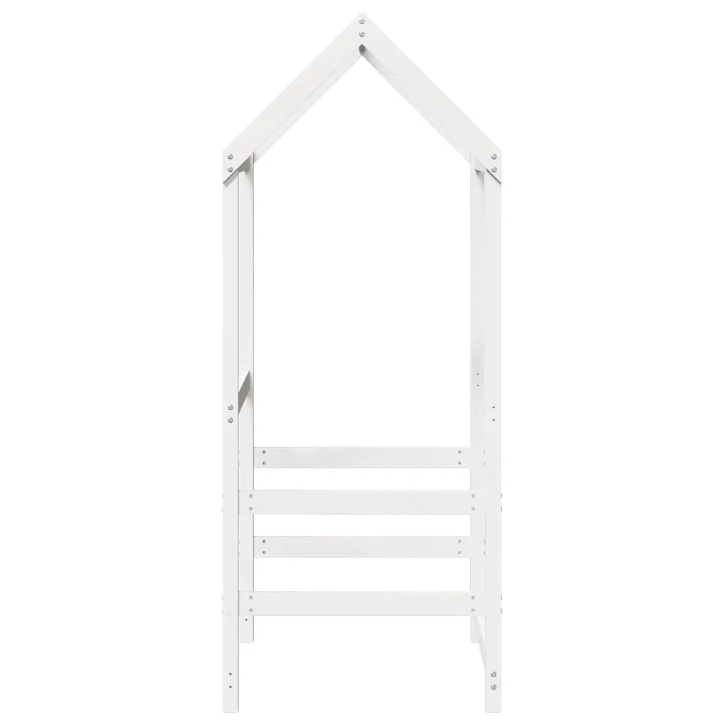 Tetto Letto Bambini Bianco 118x70x176,5 cm Legno Massello Pino