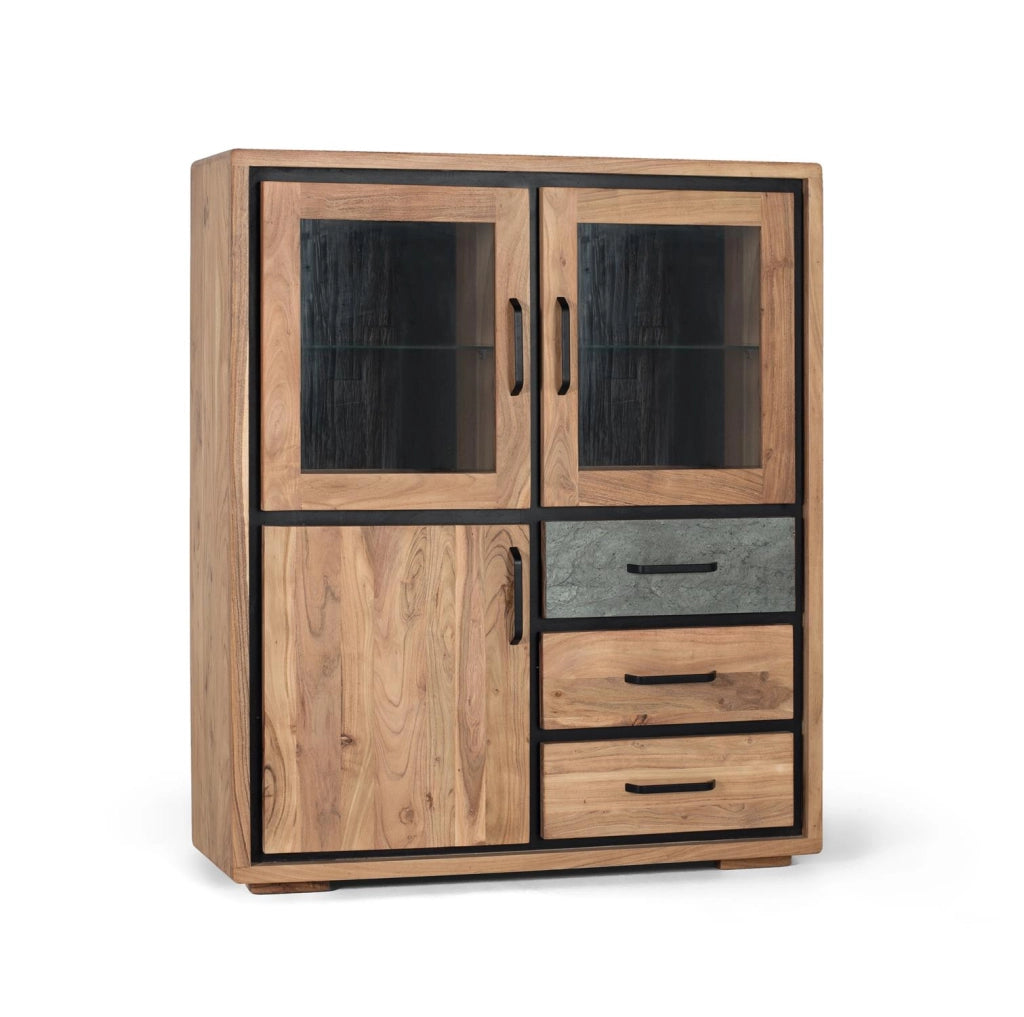 Credenza realizzata a mano in legno di acacia 110 cm
