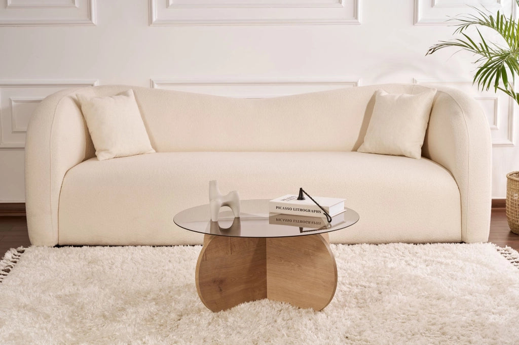 Tavolo basso in legno "Aeris" - 75 x 75 x 35 cm - Chêne Saphir Fumées