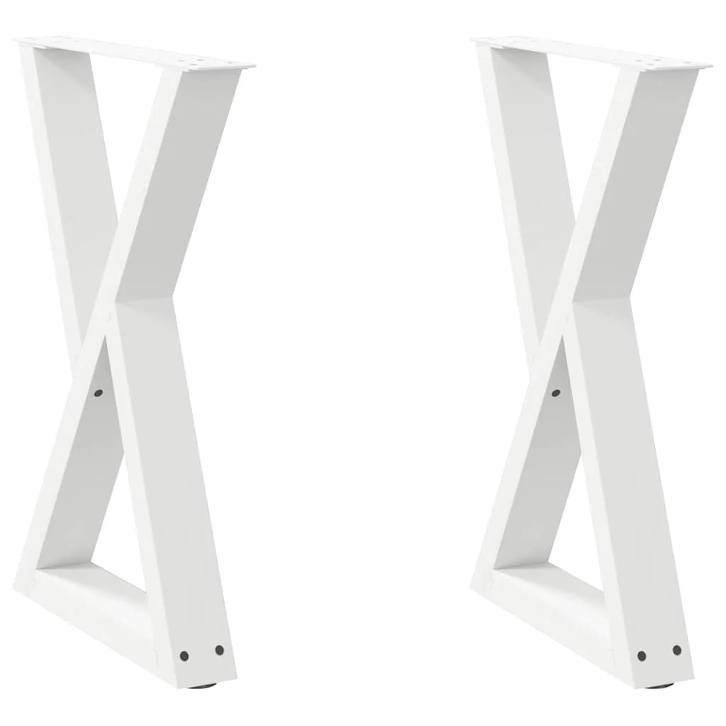 Set di 2 gambe regolabili per tavolo da pranzo moderno geometrico 60 x 72-73 cm in acciaio bianco 02_0057007