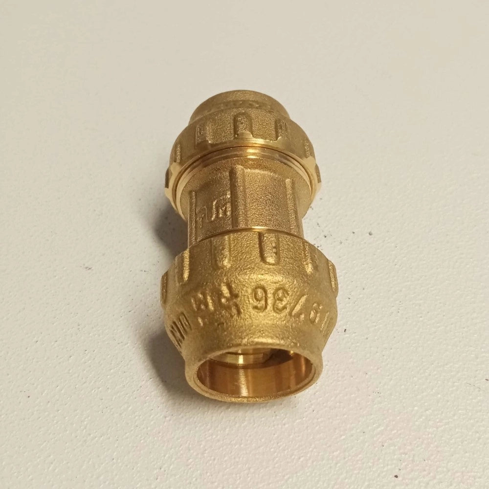 Raccordo 32x32 manicotto di giunzione in ottone con tenuta o-ring ed ogiva in ottone