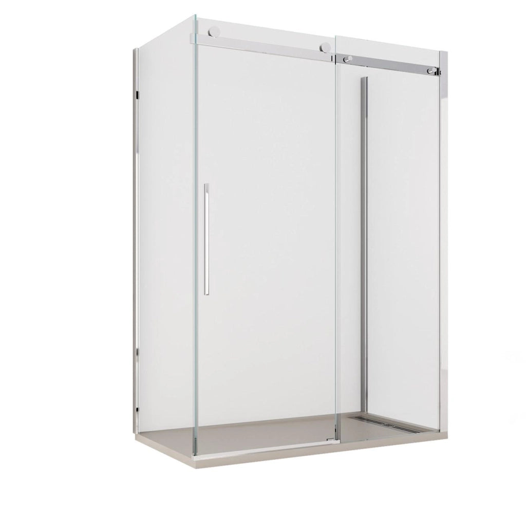 Box Doccia 3 Lati 70x140x70 cm 1 Anta Scorrevole in Cristallo Trasparente 8mm H195 Bonussi Alina