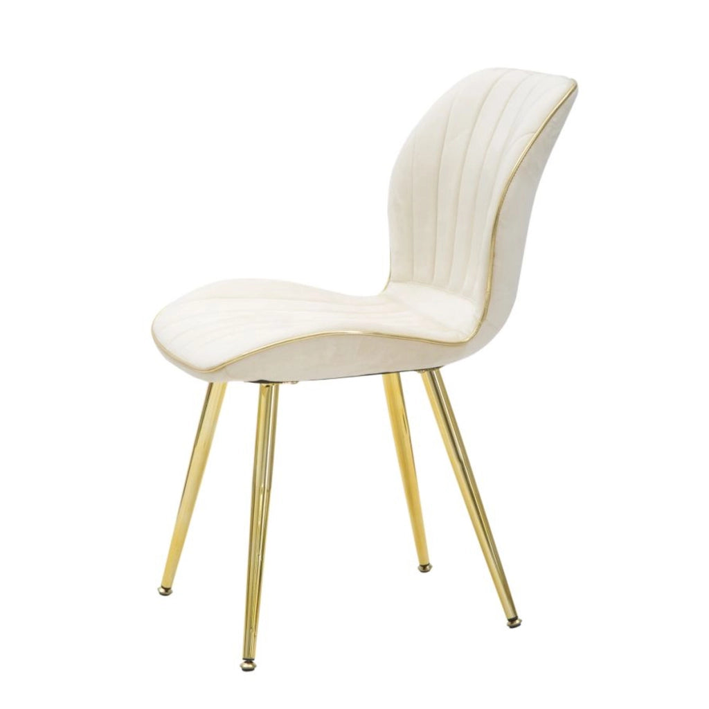 Set di 2 Sedie VKH383, Beige, Metallo, 46x58x77 cm