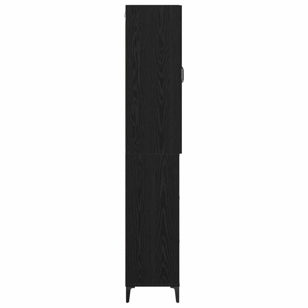Credenza | Madia | Buffet da pranzo | Armadio da pranzo Rovere Nero 69,5 x 34 x 180 cm Legno multistrato