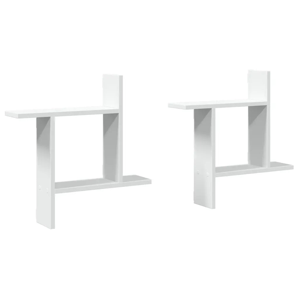 2 pz Mensole a Muro | Scaffale Parete | Ripiano a parete Bianche 50x12x50 cm in Truciolato