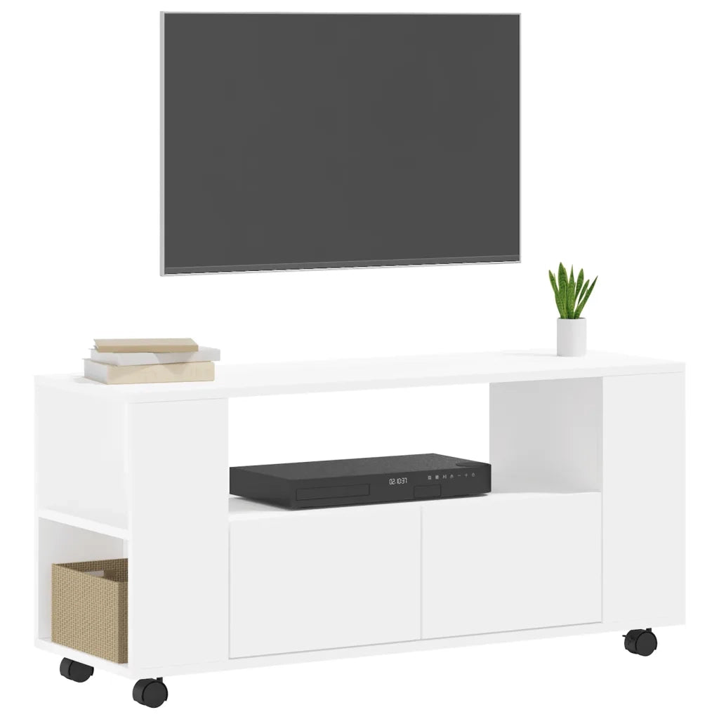 Mobile Porta TV-Credenza TV Bianco 102x34,5x43 cm in Legno Multistrato