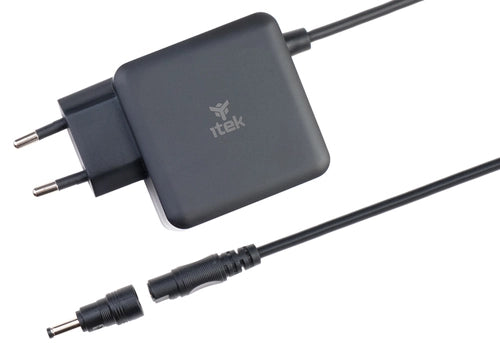 itek Alimentatore a muro per Notebook - 65W, Tecnologia GaN, Super Slim, 12 connettori