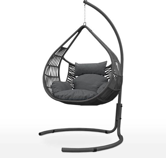 Sedia a sospensione Cocoon in tessuto - sedia per bambini selfdraging - interna e esterna - sedia a sospensione Cocoon in capri grigio