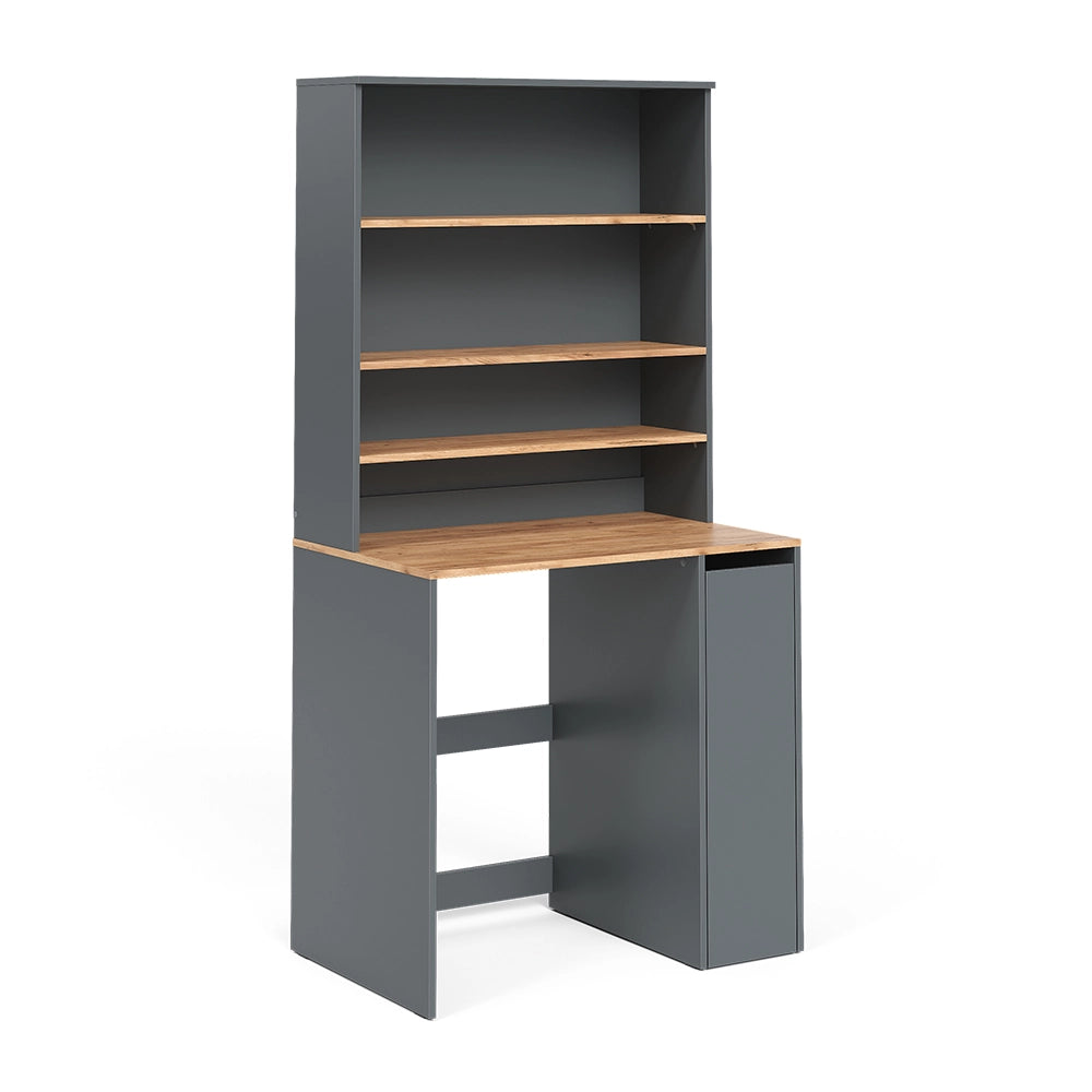Armadio per lavatrice Viktor Antracite/Rovere dorato 93.6 x 88.2 cm 2 parti con ripiano Vicco