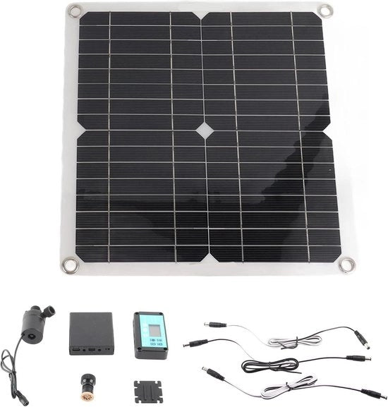 Pompa di acqua solare 50W pannello solare 22W con compartimento batterie timer regolazione DC 12V