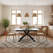 Tavolo da pranzo allungabile effetto cemento grigio Pluto 140-190x90 cm fino a 8 posti Made in Italy | Duzzle