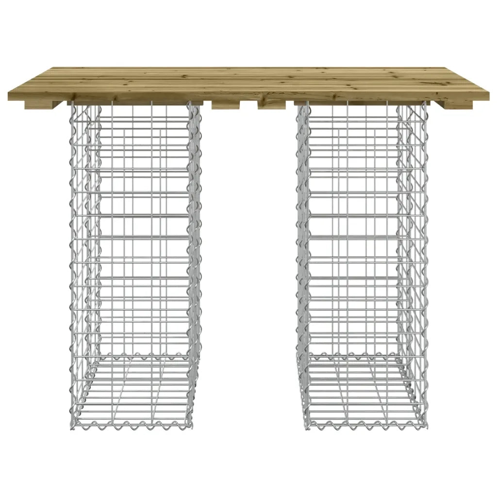 Tavolo da giardino in gabbione design 100x70x72 cm in legno di pino impregnato 834367