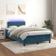 Letto a Molle con Materasso e LED Blu Scuro 120x200cm 3134277