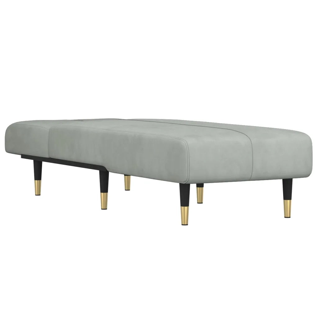 Chaise Longue in Velluto Grigio Chiarocod mxl 118592