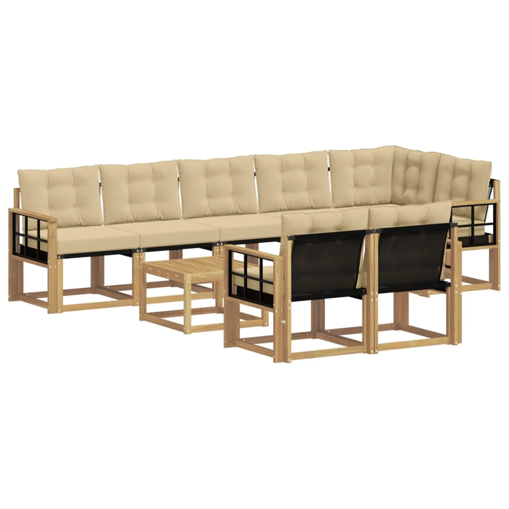 Set di divani da esterno 9 pz Bianco e Beige 3389627