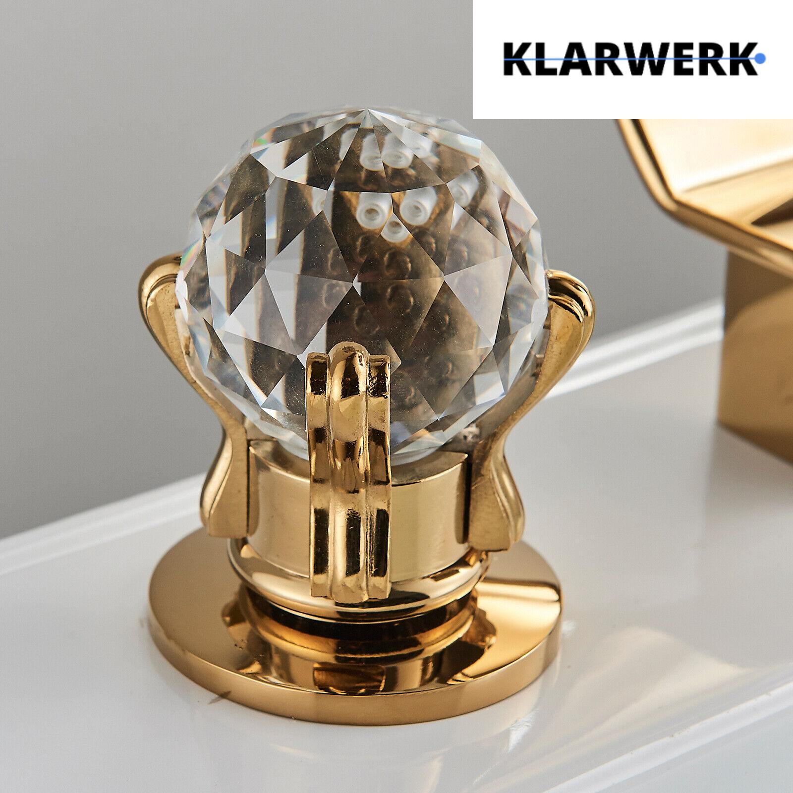 LENA | Rubinetto bagno 3 fori design oro lucido |  per lavabo ad arco alto in acciaio inossidabile | miscelatore 2 maniglie ristorazione