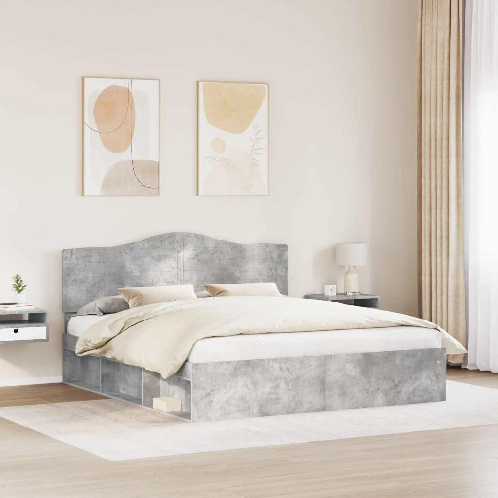 Struttura del letto Calcestruzzo 180 x 200 cm Pino massello 3413275