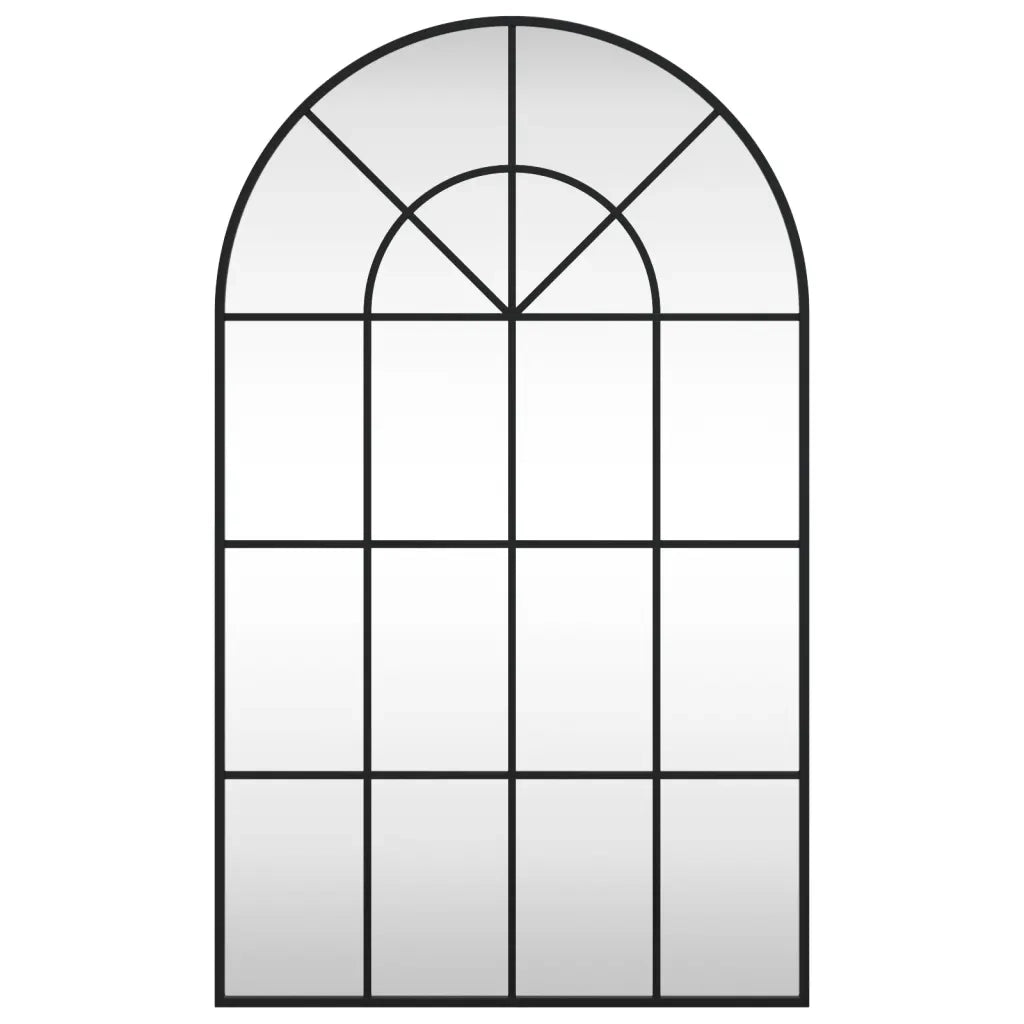 Specchio da Parete Nero 60x100 cm Arco in Ferro 358627