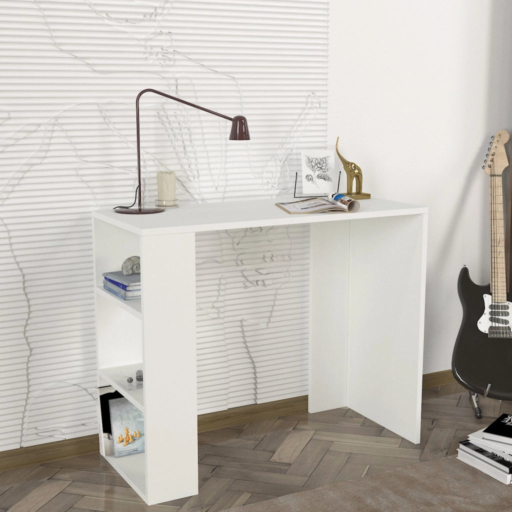 Scrivania in legno "Netenya" - 90 x 40 x 74 cm - Bianco