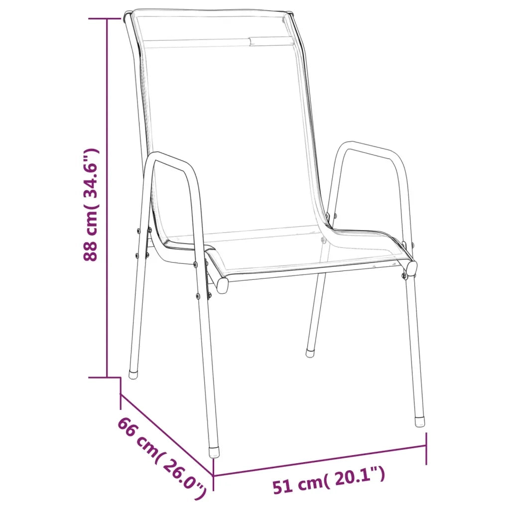 Set da Pranzo da Giardino 7 pz | Set Salotto da Giardino Nero in Acciaio e Textilene