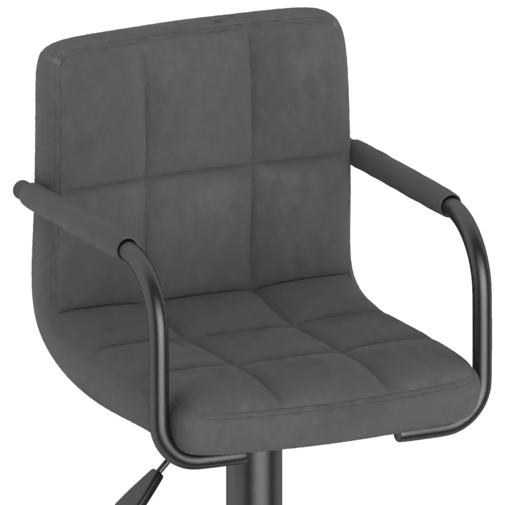 Sgabello da Bar Grigio Scuro in Velluto 334649
