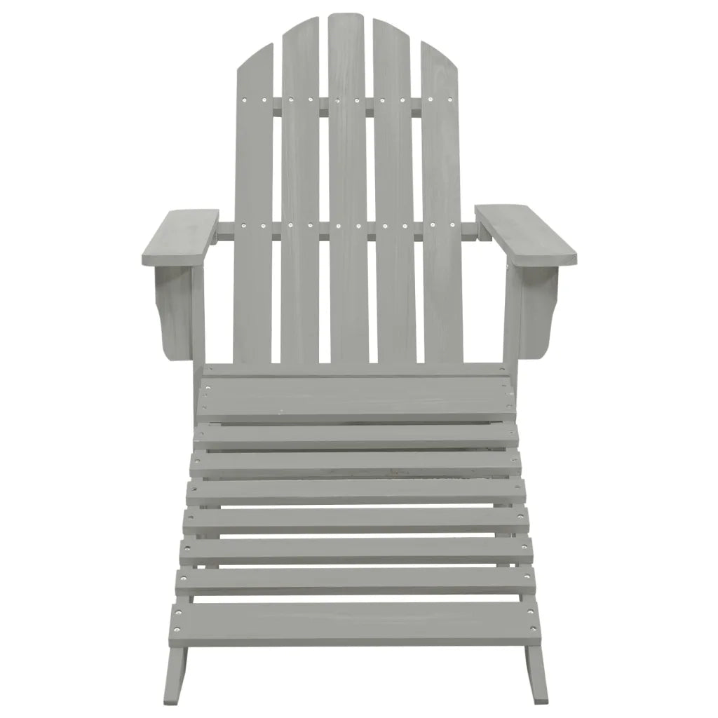 Sedia Giardino-Sedia da esterno Adirondack Ottomana Tavolo Abete Massello Grigio